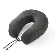Load image into Gallery viewer, U-shaped memory foam neck pillow for travel in black