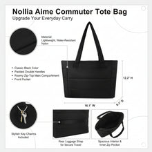 Load image into Gallery viewer, Nollia Aime Commuter Tote Bag with Front Pocket, Luggage Strap & Key Charms