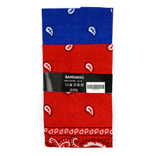 Load image into Gallery viewer, Cotton Bandana Navy & Red Duo Pack