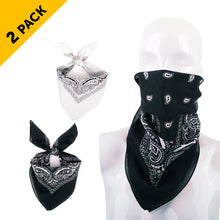 Load image into Gallery viewer, Cotton Bandana Black & White Duo Pack