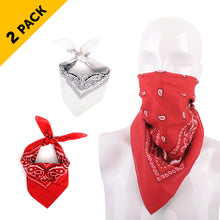 Load image into Gallery viewer, Cotton Bandana Red & White Duo Pack