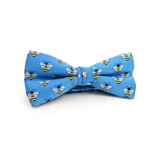 Load image into Gallery viewer, Men's Blue Bee Banded Bow Tie