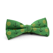 Load image into Gallery viewer, Men's Green Anchor Banded Bow Tie