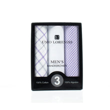 Load image into Gallery viewer, Men's Boxed Fancy Cotton Handkerchiefs 3 Piece Set