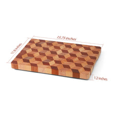 Load image into Gallery viewer, Handcrafted 3D Checkered Acacia Wood Cutting Board