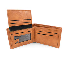 Load image into Gallery viewer, Black Bi-Fold Leather Wallet