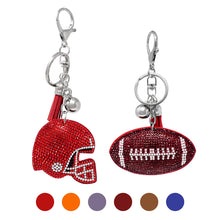 Load image into Gallery viewer, Football & Helmet Keychains with Sparkling Rhinestones - Super Bowl