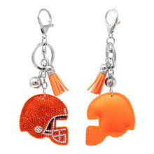 Load image into Gallery viewer, Football & Helmet Keychains with Sparkling Rhinestones - Super Bowl