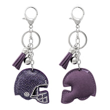 Load image into Gallery viewer, Football & Helmet Keychains with Sparkling Rhinestones - Super Bowl