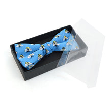Load image into Gallery viewer, Men's Blue Bee Banded Bow Tie