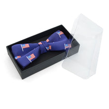 Load image into Gallery viewer, Men's Blue American Flag Banded Bow Tie