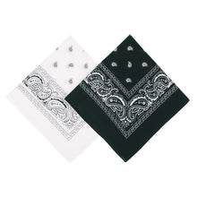 Load image into Gallery viewer, Cotton Bandana Black & White Duo Pack