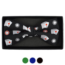 Load image into Gallery viewer, Men's Poker Chips & Cards Banded Bow Tie