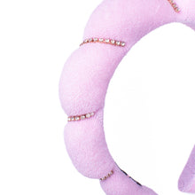 Load image into Gallery viewer, Nollia Puffy Spa Terry Towel Rhinestone Headband