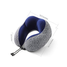 Load image into Gallery viewer, U-Shape Premium Memory Foam Neck Pillow – Ergonomic Travel Support (Gray/Blue or Pink)