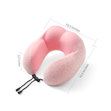 Load image into Gallery viewer, U-Shape Premium Memory Foam Neck Pillow – Ergonomic Travel Support (Gray/Blue or Pink)