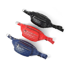Load image into Gallery viewer, quilted PU leather fanny pack with adjustable strap in three colors