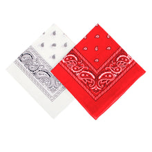 Load image into Gallery viewer, Cotton Bandana Red & White Duo Pack