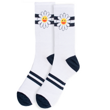 Load image into Gallery viewer, Men's Retro Stripe Daisy Ribbed Socks