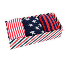 Load image into Gallery viewer, Fancy Multi Colored Socks Striped Gift Box (3 Pairs in Box)