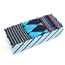 Load image into Gallery viewer, Fancy Multi Colored Socks Striped Gift Box (3 Pairs in Box)