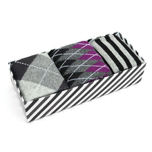 Load image into Gallery viewer, Fancy Multi Colored Socks Striped Gift Box (3 Pairs in Box)