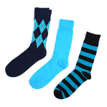 Load image into Gallery viewer, Fancy Multi Colored Socks Striped Gift Box (3 Pairs in Box)