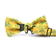 Load image into Gallery viewer, Men's Yellow Bicycle Banded Bow Tie