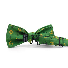 Load image into Gallery viewer, Men's Green Anchor Banded Bow Tie