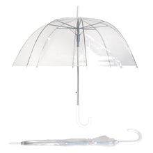 Load image into Gallery viewer, Parquet Clear Bubble Umbrella with Color Trim – Auto Open | Dome Shape Rain Umbrella