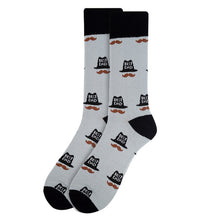 Load image into Gallery viewer, Parquet Men’s “Best Dad” Hat & Mustache Novelty Crew Socks – Blue or Gray