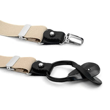 Load image into Gallery viewer, Men's Suspenders - Boxed Convertible Button Strap and Clip-On with Leather Trim