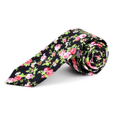 Load image into Gallery viewer, Tie - Floral Cotton Slim Tie 2.5"