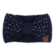 Load image into Gallery viewer, Nollia Women's Rhinestone Twist-Knot Knit Ear Warmer Headband