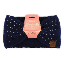 Load image into Gallery viewer, Nollia Women's Rhinestone Twist-Knot Knit Ear Warmer Headband