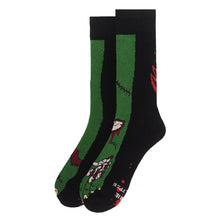 Load image into Gallery viewer, Parquet Men’s Zombie Feet Novelty Crew Socks – Black, Green & Red