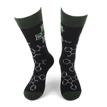 Load image into Gallery viewer, Parquet Men’s “The Best Teacher” Novelty Crew Socks – Black & Green