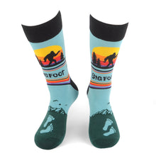Load image into Gallery viewer, Parquet Men’s Bigfoot Novelty Crew Socks – Light Blue