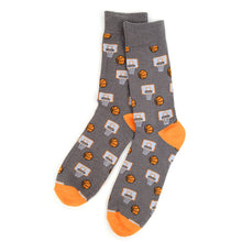 Load image into Gallery viewer, Parquet Men’s Basketball Hoop Novelty Crew Socks – Black or Gray