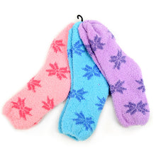 Load image into Gallery viewer, Women's Socks - Assorted 3 Pack Snowflakes Warm Fuzzy Socks