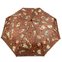 Load image into Gallery viewer, Parquet Animal Print Compact Umbrella – Auto-Open, Plastic Handle