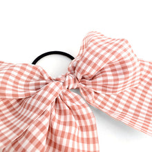 Load image into Gallery viewer, Nollia Ladies Pink Checkered Ribbon Hair Tie