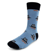 Load image into Gallery viewer, Parquet Men’s “Best Dad” Hat & Mustache Novelty Crew Socks – Blue or Gray