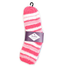Load image into Gallery viewer, Nollia Women's Super Soft Fuzzy Winter Slipper Socks – 3 Pair Assorted Striped Set