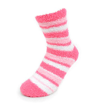 Load image into Gallery viewer, Nollia Women's Super Soft Fuzzy Winter Slipper Socks – 3 Pair Assorted Striped Set