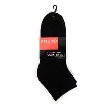 Load image into Gallery viewer, Men's Quarter-Cut Socks – 5 Pairs, Mixed Colors (2 Black, 2 White, 1 Gray), Moisture-Wicking, Arch Support, Stretch Fabric, Size 10-13 (Fits Shoe Size 6-12.5)