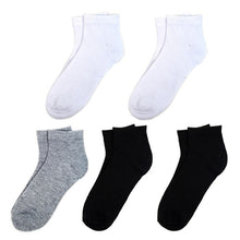 Load image into Gallery viewer, Men's Quarter-Cut Socks – 5 Pairs, Mixed Colors (2 Black, 2 White, 1 Gray), Moisture-Wicking, Arch Support, Stretch Fabric, Size 10-13 (Fits Shoe Size 6-12.5)