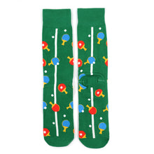 Load image into Gallery viewer, Parquet Men’s Ping Pong Pattern Novelty Crew Socks – Green
