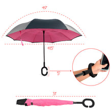 Load image into Gallery viewer, Parquet Solid Color Double Layer Inverted Umbrella –  (UV Protection, C-Handle)