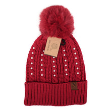 Load image into Gallery viewer, Women's Winter Hat - Pom Pom & Pearls Knit Hat